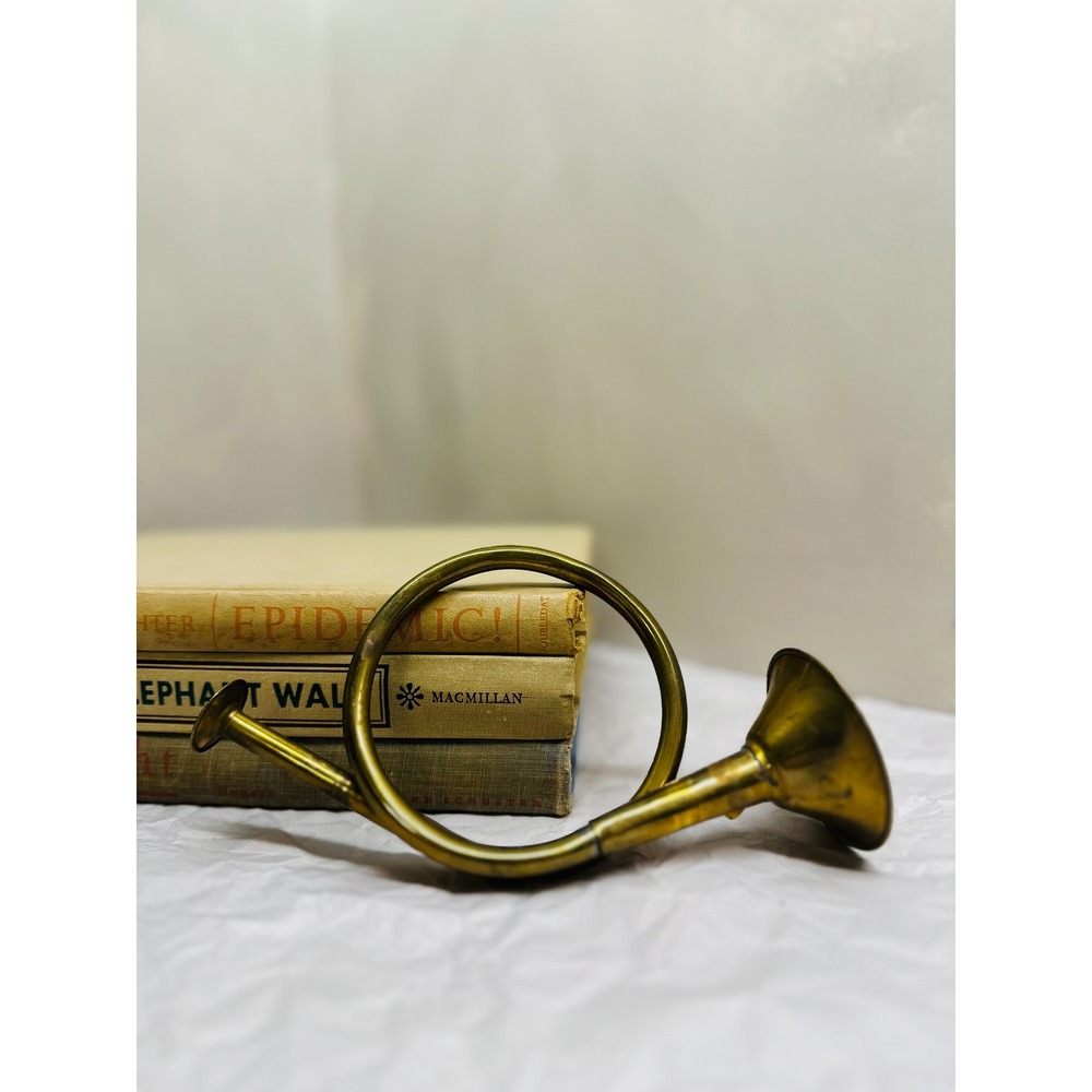 Vintage Brass Hunting Horn Decorative Hunting Horn Bugle Equestrian Home Decor